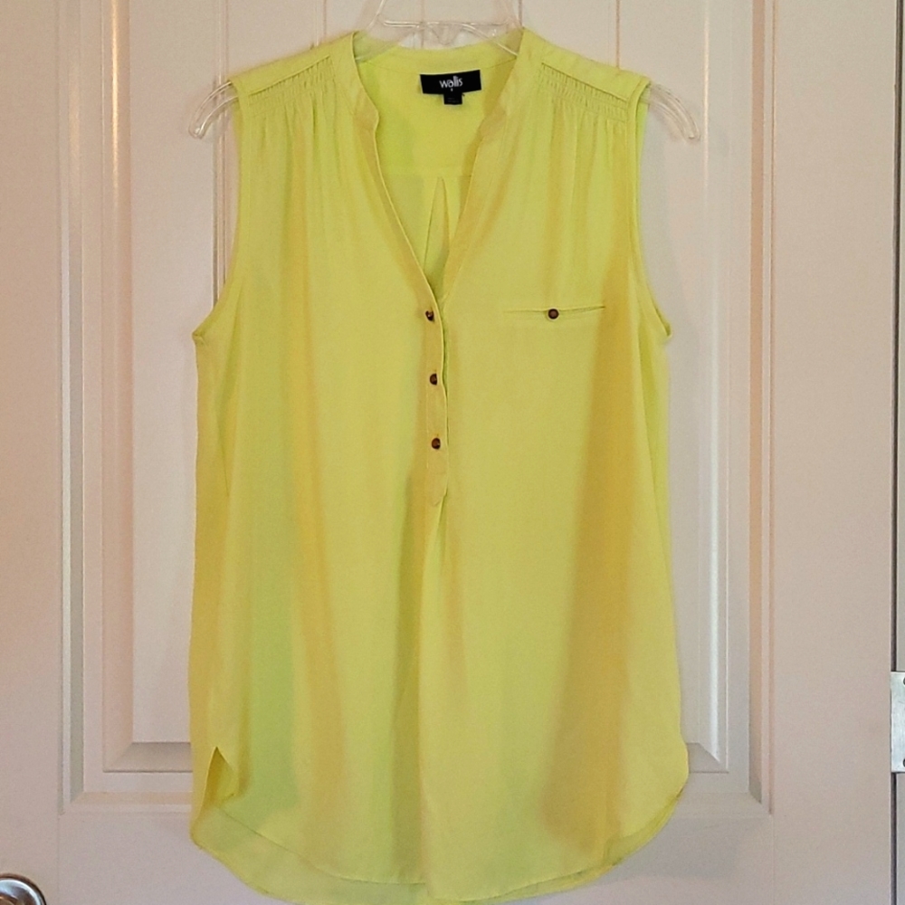 Wallis Sleeveless Blouse Greenish Yellow size Small
